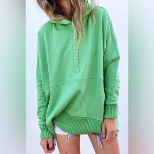 Vici Dolls Bucket List Button Up Hoodie in Green